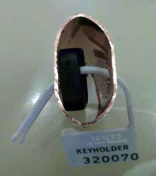 Key secured in pipe.